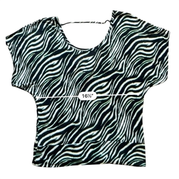 Rue 21 casual zebra print top blouse XL short dropped sleeves multicolored - Picture 11 of 12